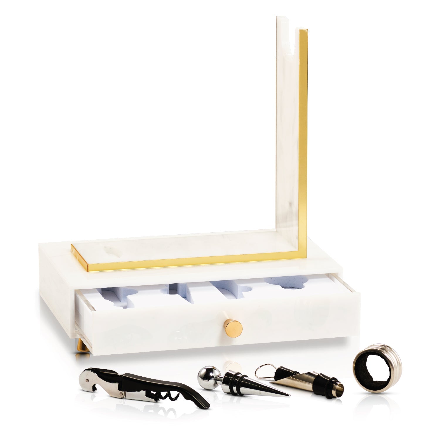 Wine Bottle Holder Set — lucite Judaica decor | Judaica Square Lakewood