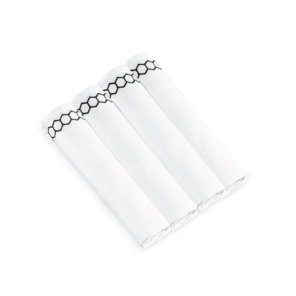 Honeycomb Cloth Napkins — Black — Set of 4 — lucite Judaica decor | Judaica Square Lakewood