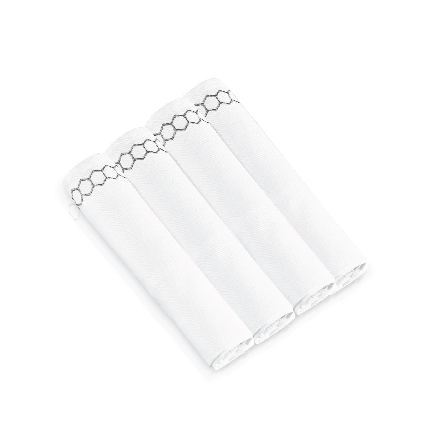 Honeycomb Cloth Napkins — Silver — Set of 4 — lucite Judaica decor | Judaica Square Lakewood