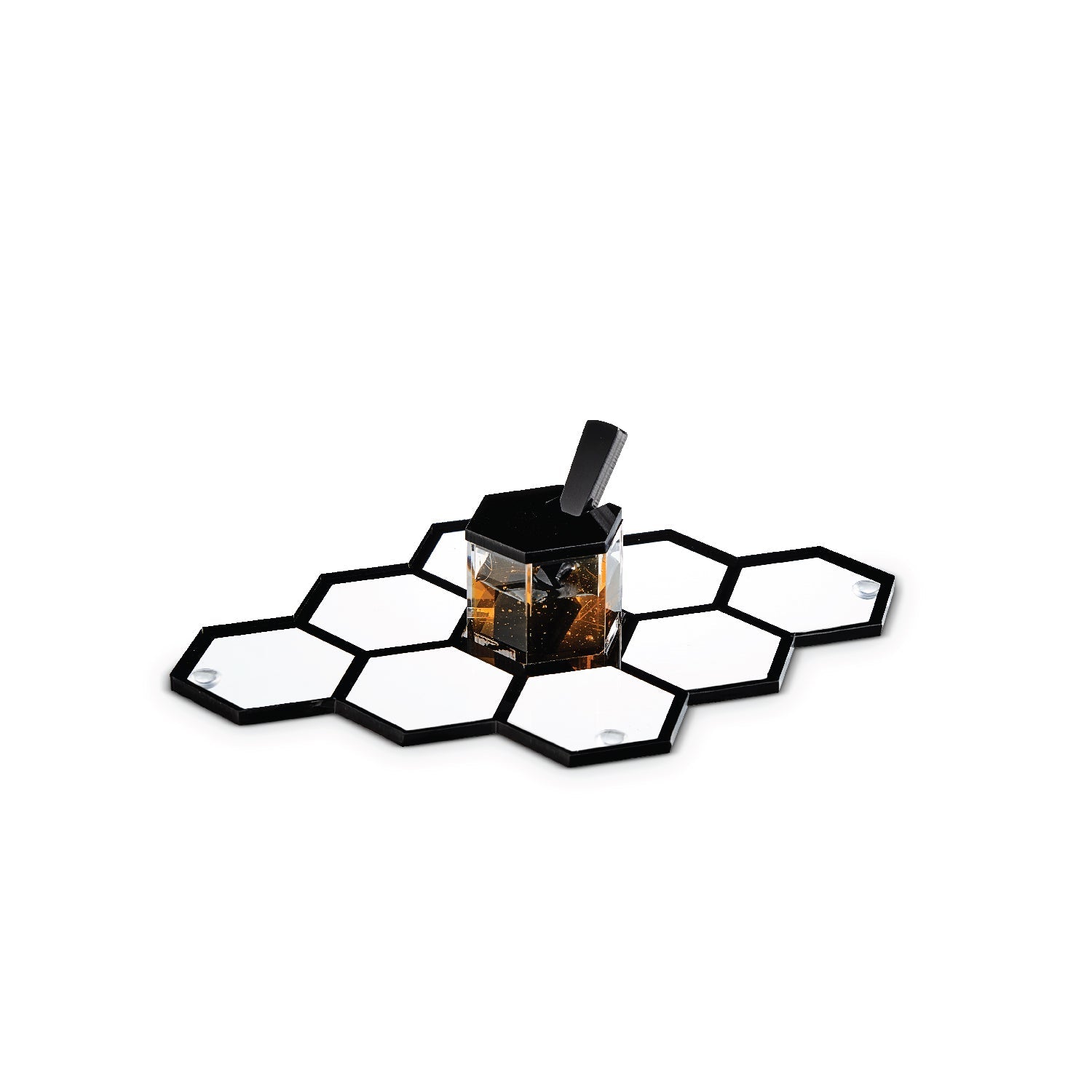 Honeycomb Personal Simanim Trays — Set of 4 — lucite Judaica decor | Judaica Square Lakewood