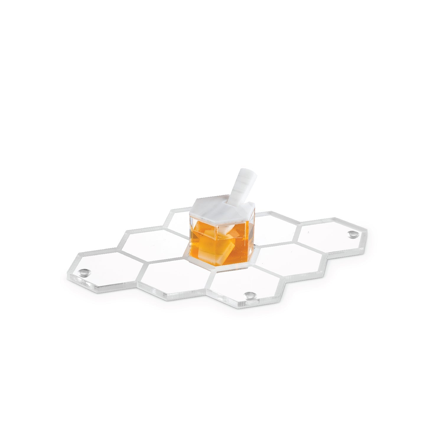 Honeycomb Personal Simanim Trays — Set of 4 — lucite Judaica decor | Judaica Square Lakewood