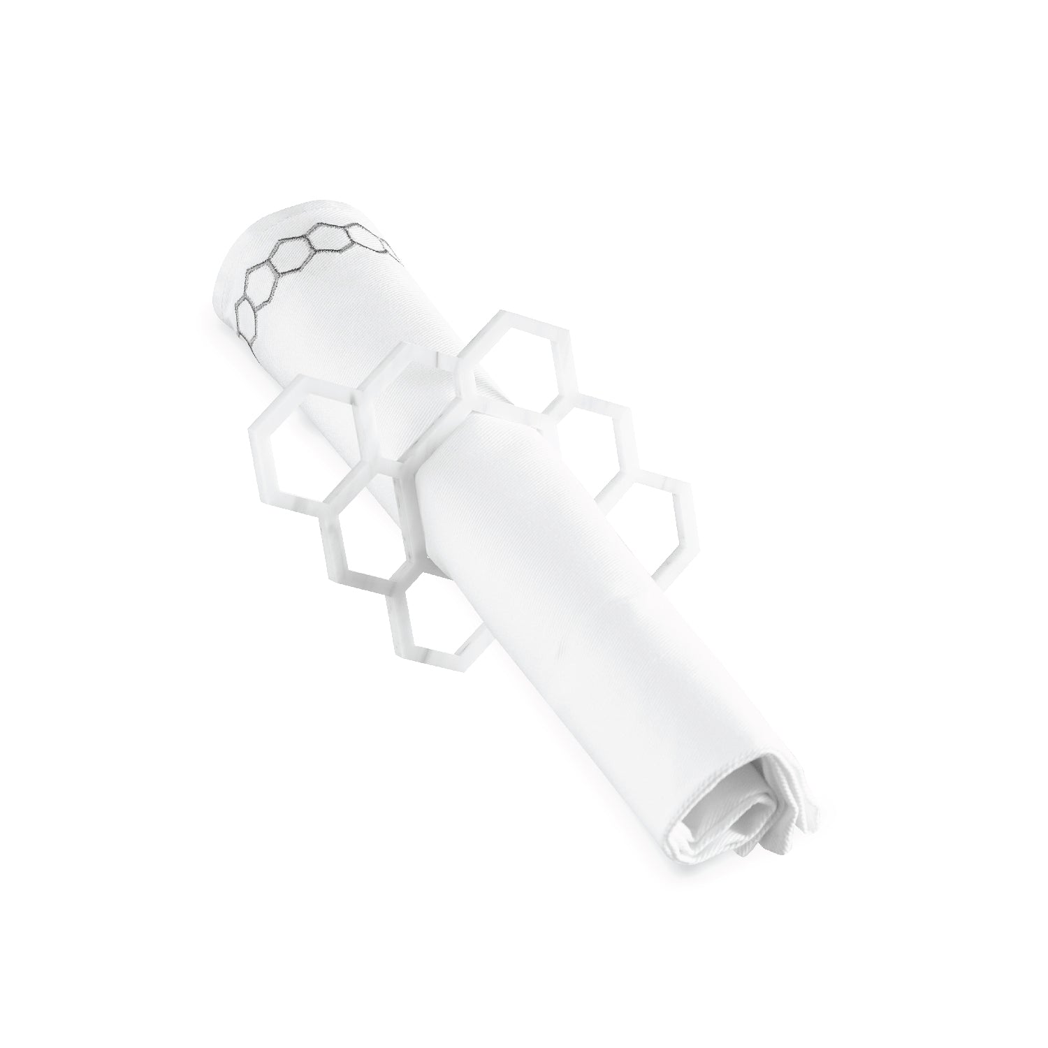 Honeycomb Napkin Rings — Set of 4 — lucite Judaica decor | Judaica Square Lakewood