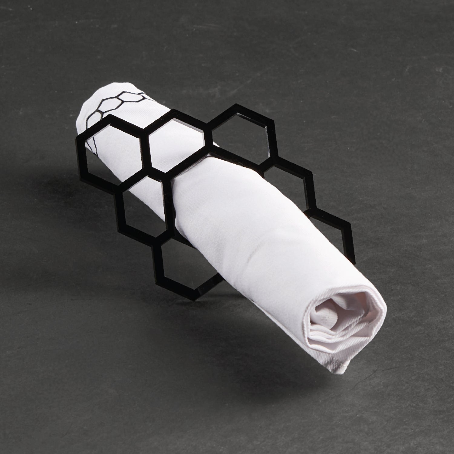 Honeycomb Cloth Napkins — Black — Set of 4 — lucite Judaica decor | Judaica Square Lakewood