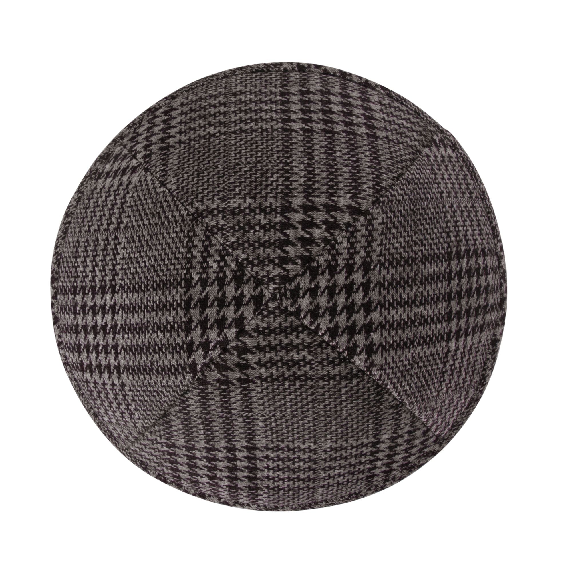 Black Yarmulka Kippah - side view showing six-panel design