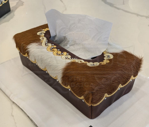 Custom Embroidered Tissue Box #2 - Judaica Accessories
