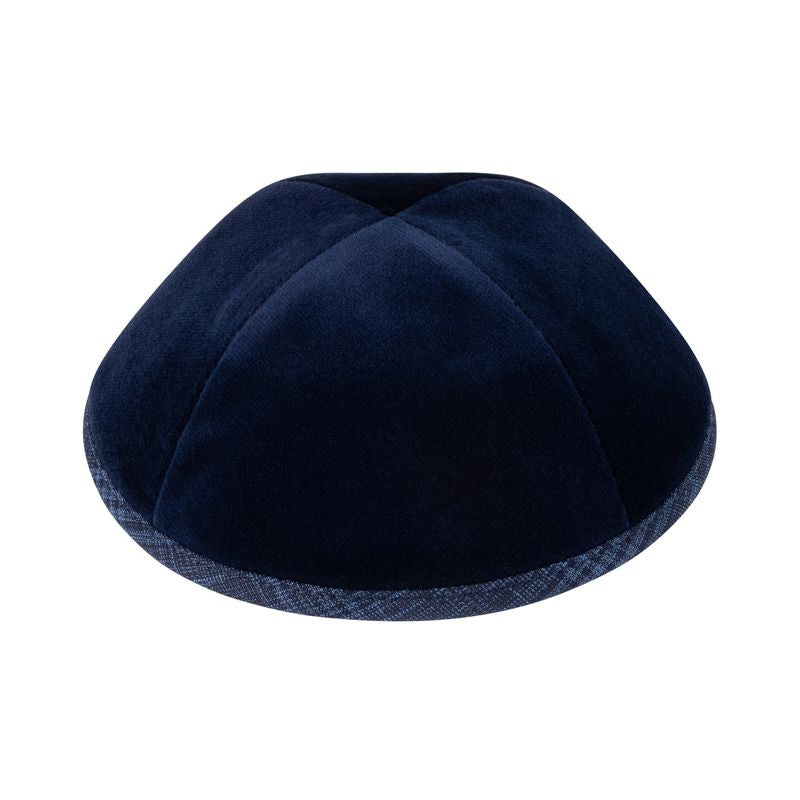 Navy Velvet Kippah for Bar Mitzvah - iKippah by Judaica Square