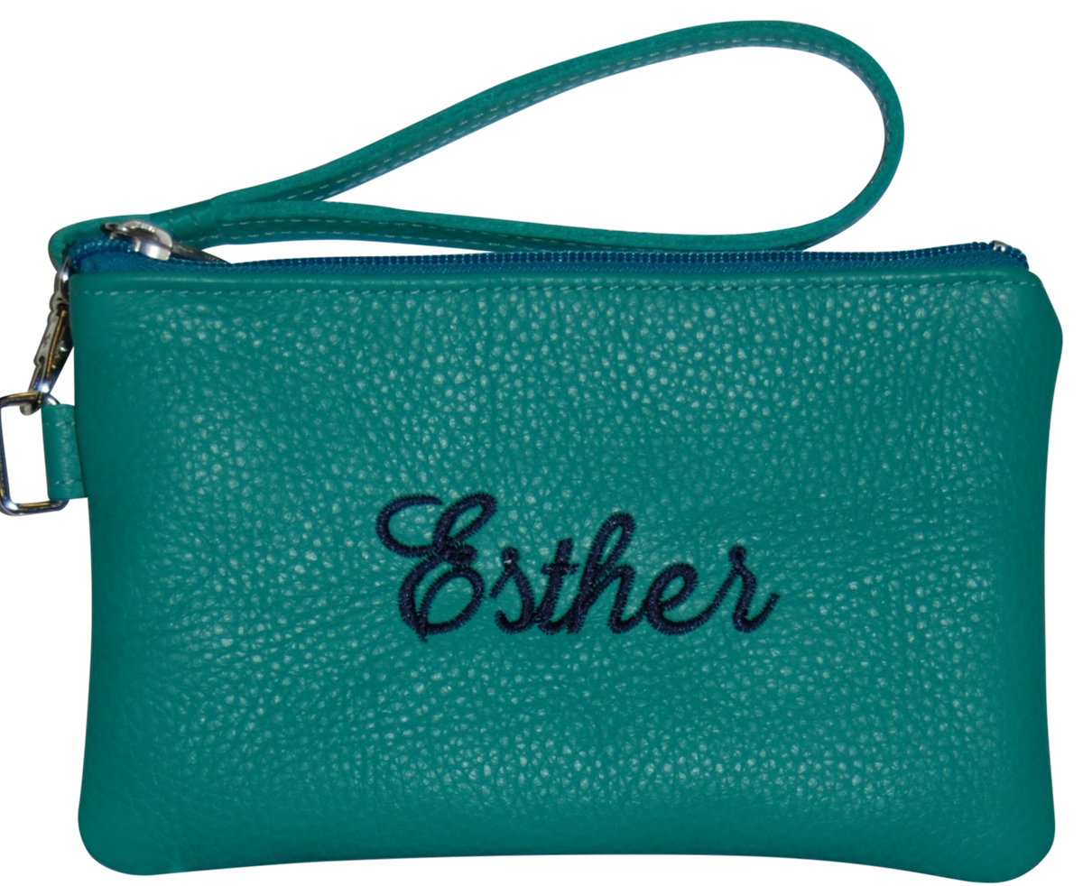 Prestige Custom Leather Accessory (Wristlet-Aqua)