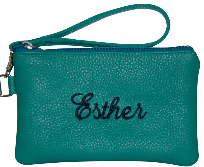Prestige Custom Leather Accessory (Wristlet-Aqua)