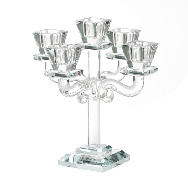 5 Branch Crystal Candelabra-8"H (CS-X1579K)