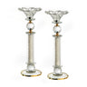 Pair Crystal Candlesticks-Gold Rings 13"H (CS-X2043Z)