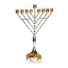 Silverplate Menorah-Gold Design-Chabad 19" (M-X2193Z)