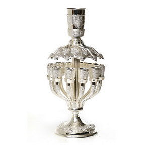 Silverplate Filigree 6-Cup Kiddush Fountain, Grapes Design, 20"