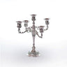 9-inch antique-style silver-plated five-branch candelabra