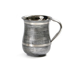 Stainless Steel Wash Cup-Lines Gray Design