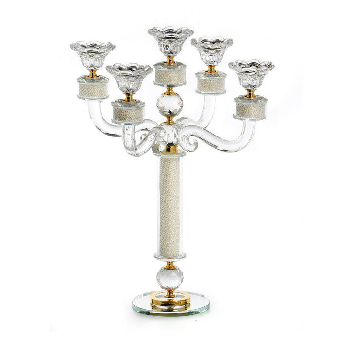 Crystal Candlelabra 5 Branch-17"H (CS-X3792Z)