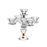 9.5-inch clear crystal five-branch candelabra with gold-tone accents