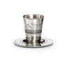 Stainless Steel Silver/Mat  Kiddush Cup W/ Plate (KC-X3952)