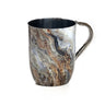 Washing Cup, Stainless Enamel, Gray Marble Design, front view