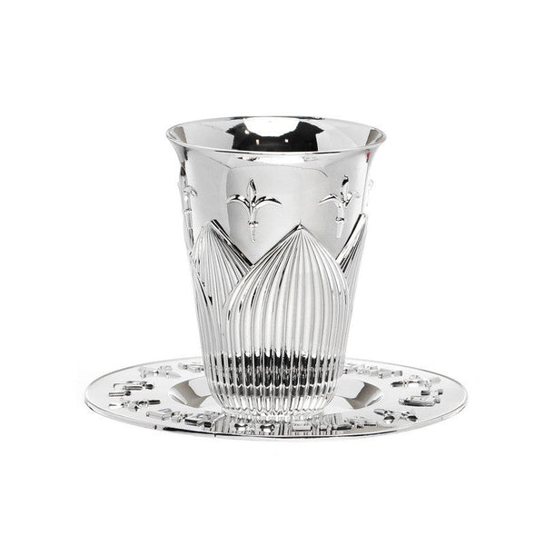S/P Kiddush Cup-Mishkan-Flower Design(KC-X4300A)