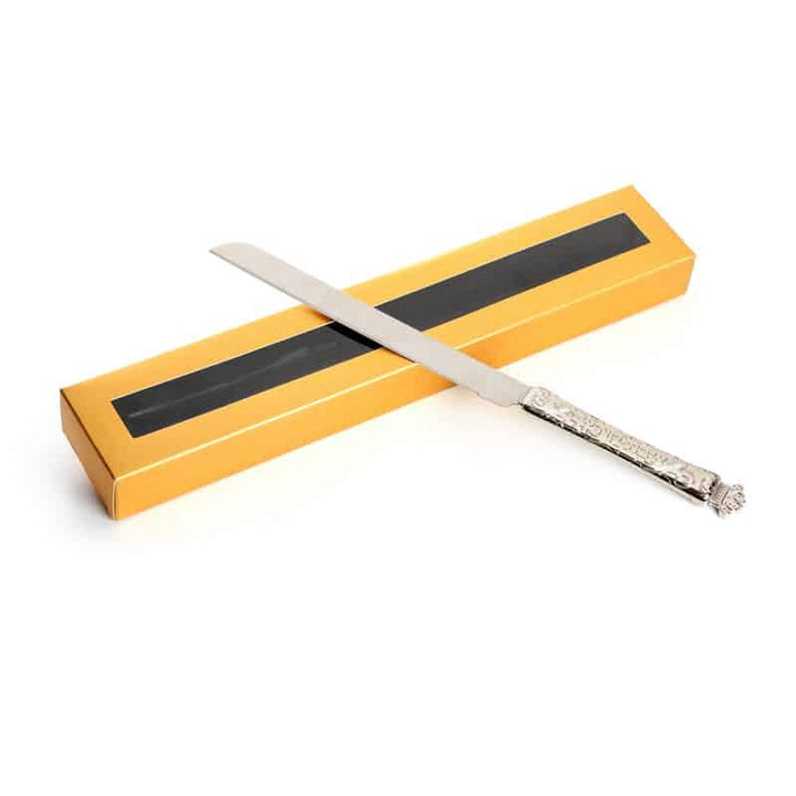 Challah Knife-Shabbat Kodesh Design-Nickel Handle
