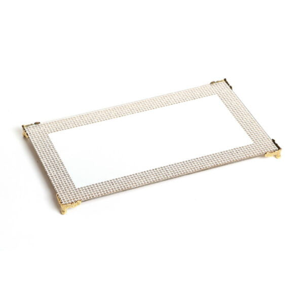 Mirror Tray-Gold-Diamonds 9"x5"