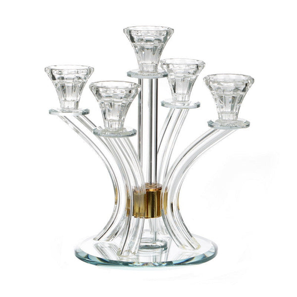 Crystal Candlelabra 5 Branch-11"H (CS-X4667C)