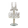 6 Cup Crystal Kiddush Fountain-Gold 12" (SHB-X4729)