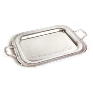 Silverplated Tray With Handles 20" x 16"