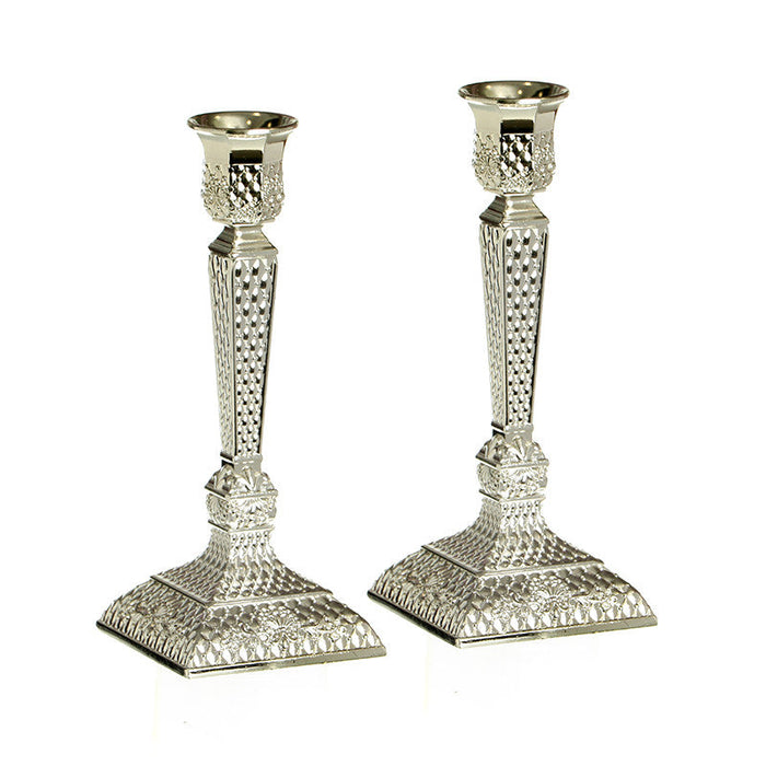 Silverplate Filigree Candlesticks 8" (CS-X4867)