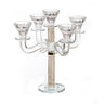 Clear crystal five-light candelabra with gold decorative panels