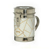 Stainless Steel  Art Deco Design Shul Tzedakah Box/Pushka-White/Gold (TZ-X4990W)