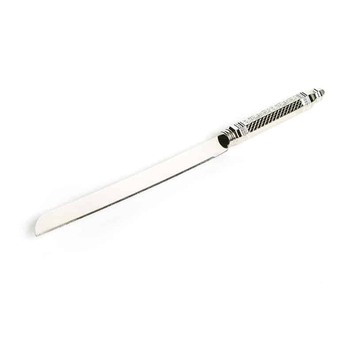 Challah Knife-Diamond Design-Nickel Plated (KN-X5038)