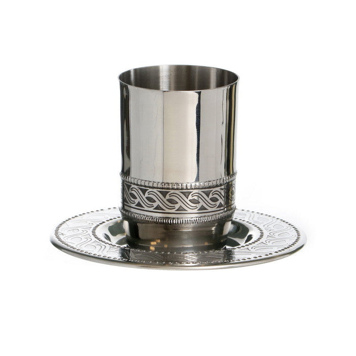Stainless Steel Kiddush Cup-Wave Design (KC-X5205)