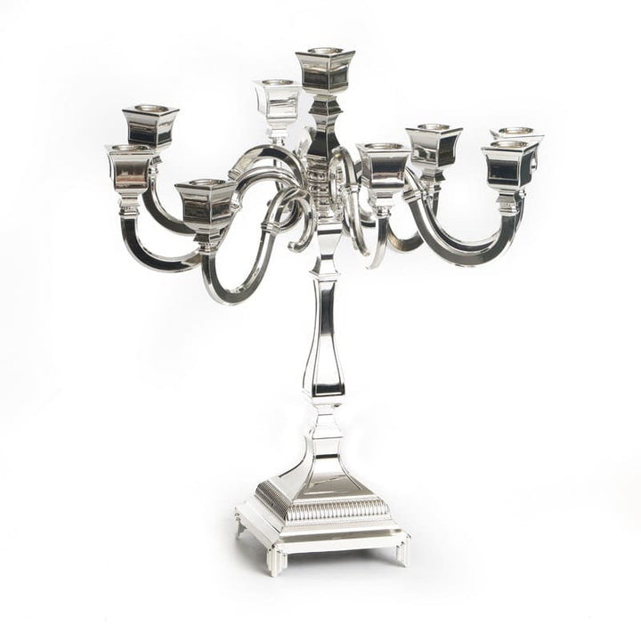 15-Inch Silver-Plated 9-Branch Candelabra
