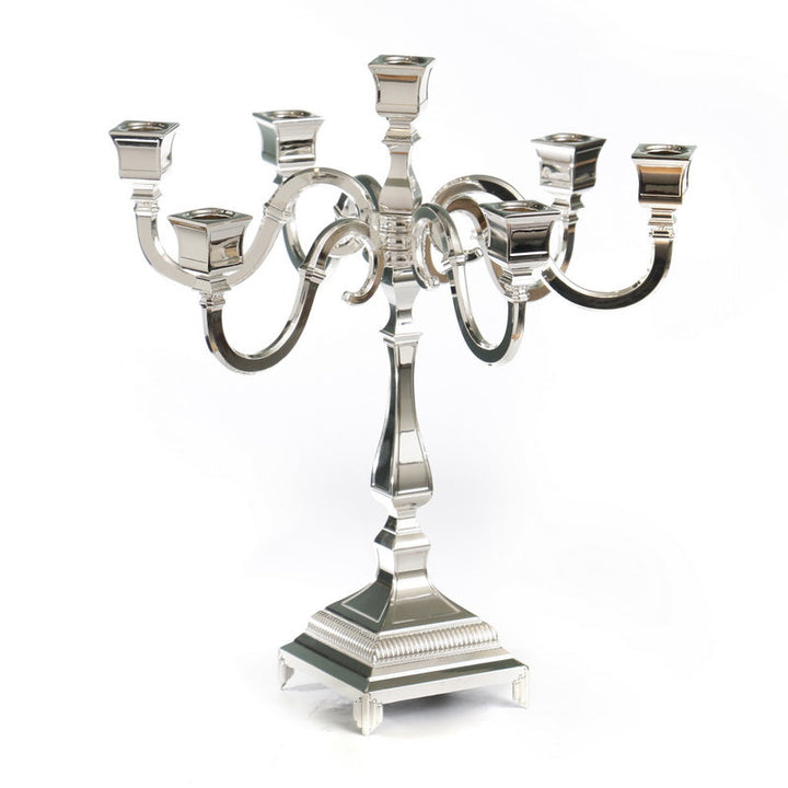 Candelabra, 7 Branch Silverplate, 14 Inch, front view