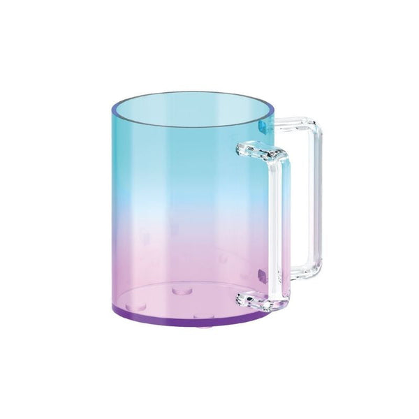 Blue Purple Colored Acrylic Washing Cup- Clear Handles 5" (WC-X5301A)