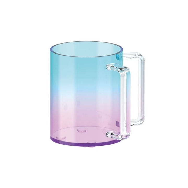 Blue Purple Colored Acrylic Washing Cup- Clear Handles 5"