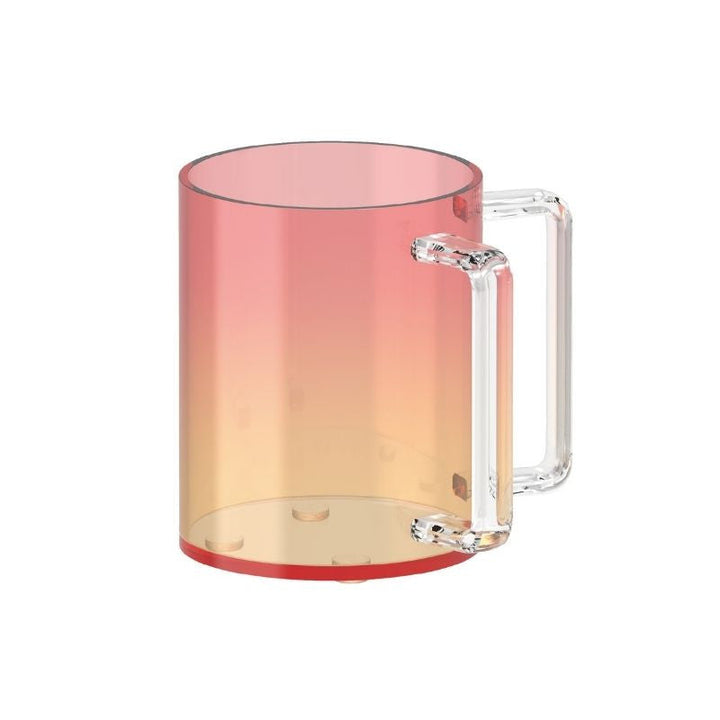 Red Yellow Colored Acrylic Washing Cup- Clear Handles 5"