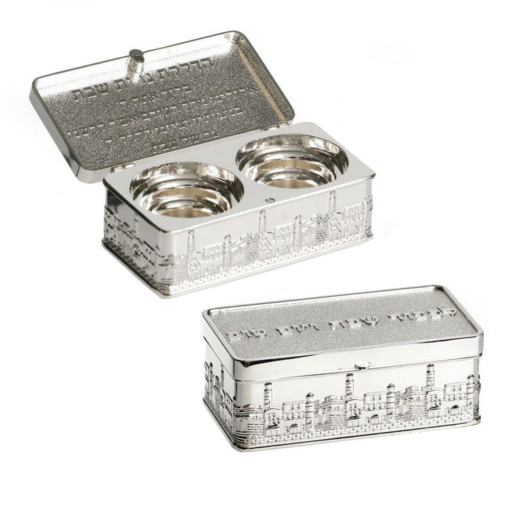 Travel Silverplate Tealight Holder-Jerusalem Design