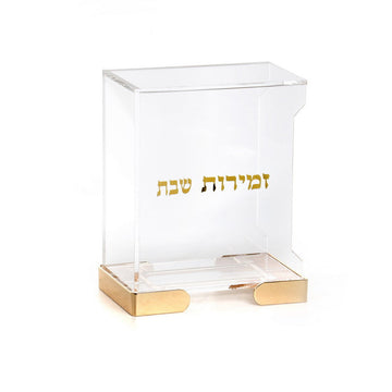 Acrylic Bencher Holder-Gold Stand-Open Side-6"x3.5"x7.5"H