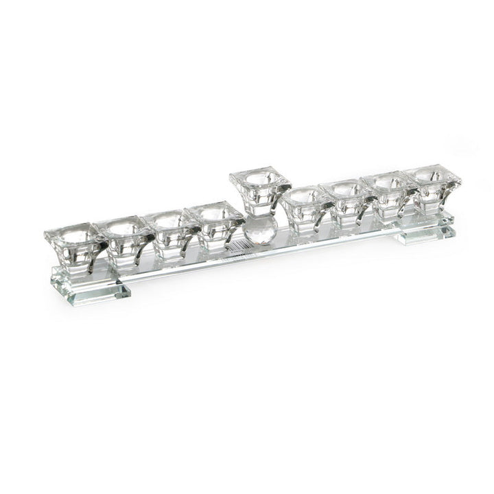 Crystal Menorah Clear Strip 14"L X 2"H