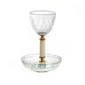 Crystal Kiddush Cup w/ Gold Accent & Tray(KC-X870ZB)