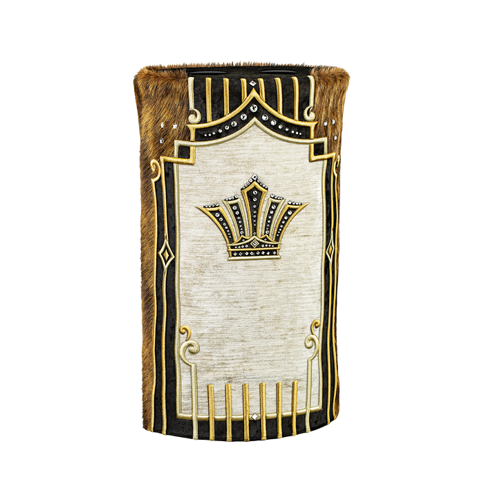 Velvet and Fur Torah Mantle -8-Brown - Torah Covers & Mantles