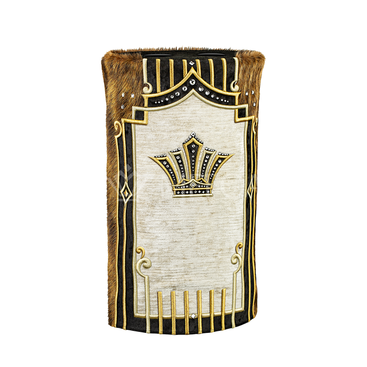 Velvet and Fur Torah Mantle - 8 - Brown