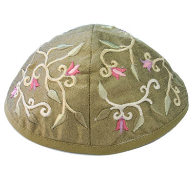 Gold Flowers Embroidered Kippah
