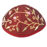 Red Flowers Embroidered Kippah