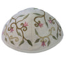 White Flowers Embroidered Kippah