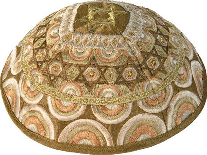 Embroidered Kippah - Magen David Gold