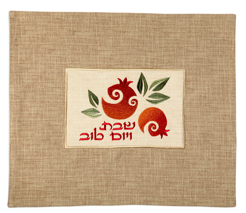 Challah Cover Linen Pomegranate Patch (111930/1)