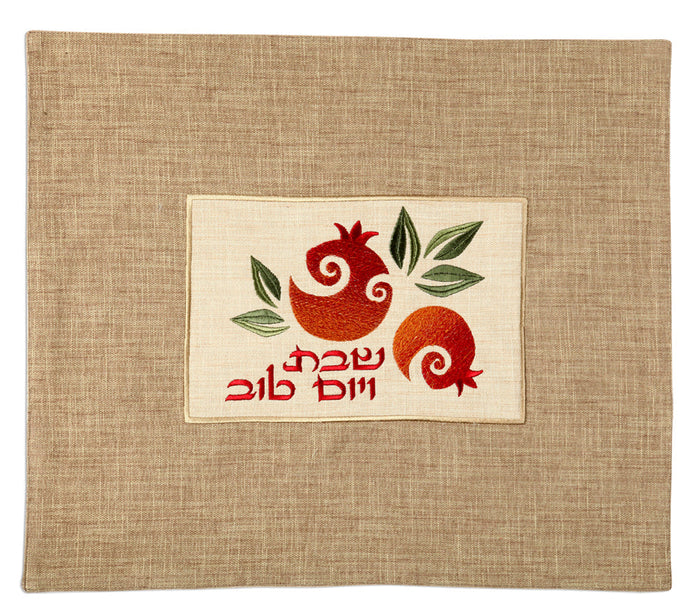 Challah Cover Linen Pomegranate Patch (111930/1)